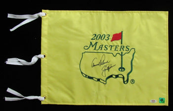 Arnold Palmer/Jack Nicklaus Dual-Signed/Auto 2003 Masters Pin Flag Jsa 199549