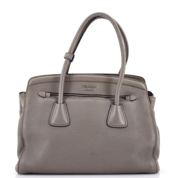 Large Prada Cuir Frame Convertible Tote Vitello Daino