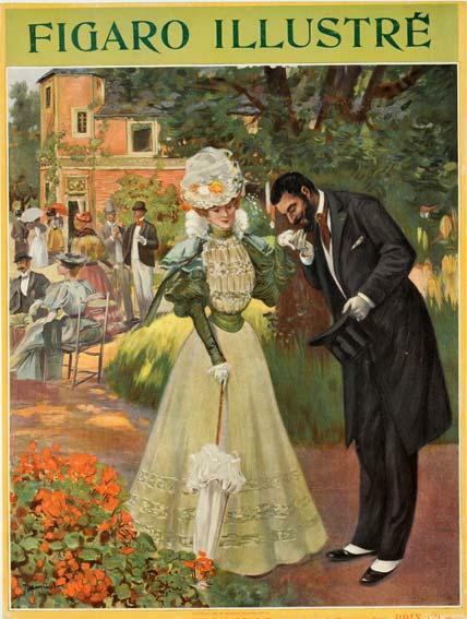 Figaro Illustre 1898 Original Vintage Posterat In The Garden By Jeanniot For