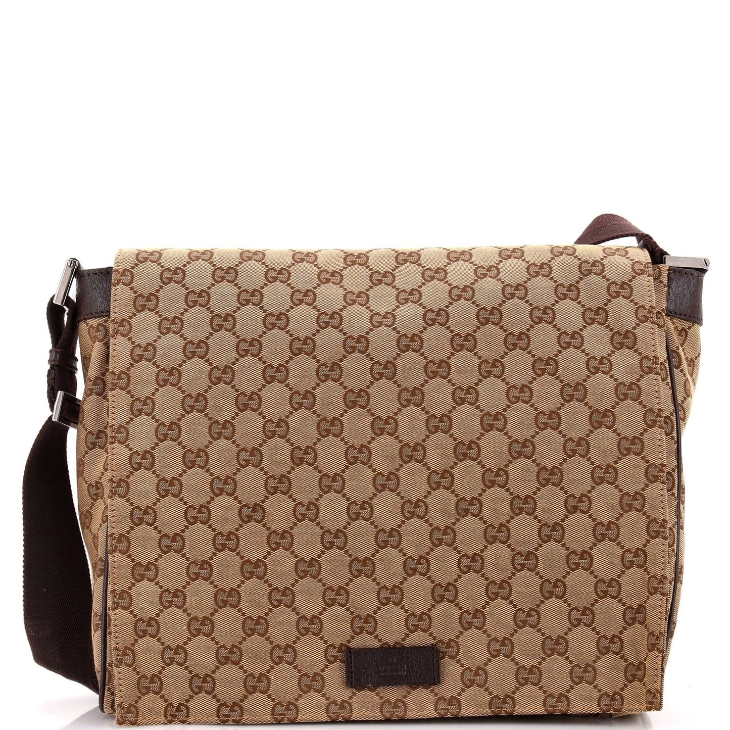 Gucci Flap Messenger Bag Gg Canvas Large