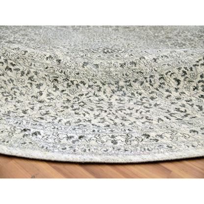 12'X12' Decorators White Hand Knotted Soft Wool Round Mamluk Dynasty Rug