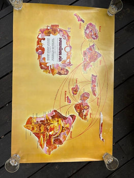 Vintage Hawaiian Airlines Poster Map Of Hawaii Islands 61X93Cm Travel Art (Wear)