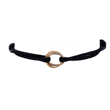 Cartier Trinity On Cord Bracelet Silk Cord With 18K Tricolor Gold