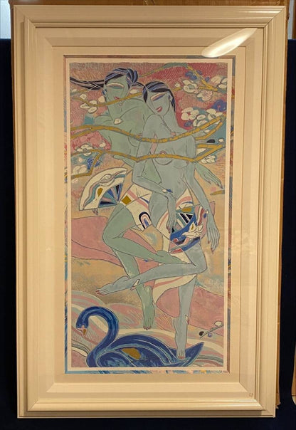 Yamin Young - Cherry Blossom Time Ii Original Serigraph Print Limited To 275