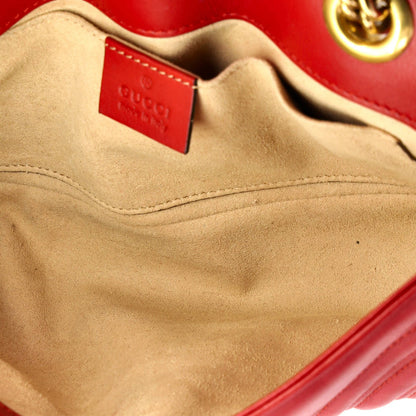 Gucci Gg Marmont Flap Bag Matelasse Leather Mini