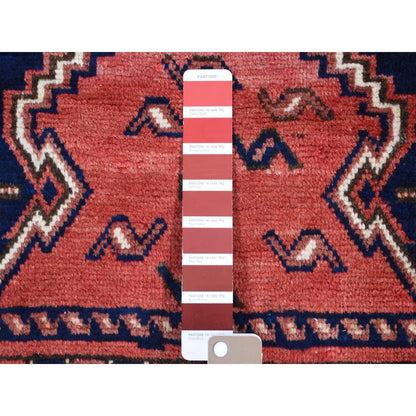 5'5"X7' Blush Red Vintage Zoroastrian Bakhtiarjoon Wool Hand Knotted Rug