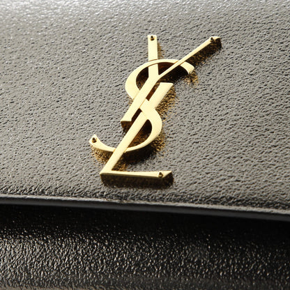 Saint Laurent Classic Monogram Crossbody Bag Metallic Leather Medium
