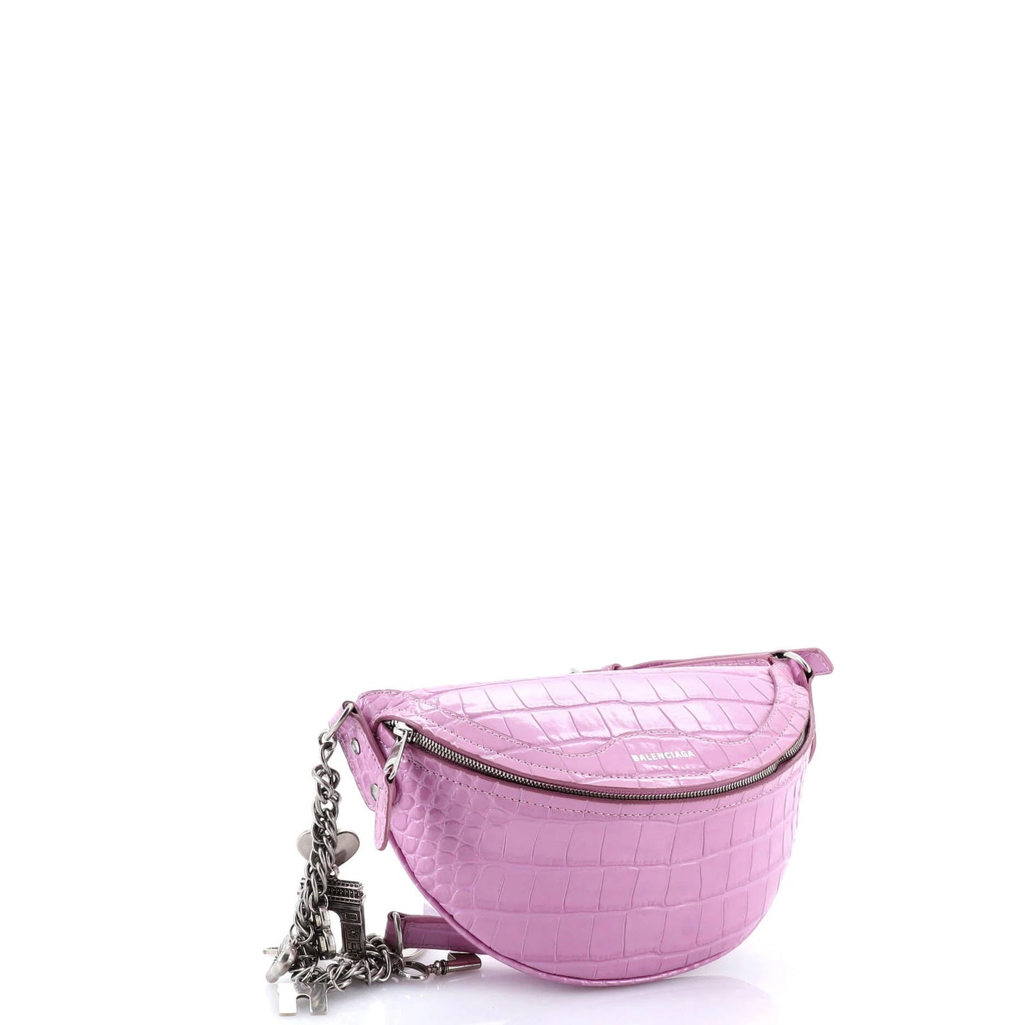 XXS Balenciaga Souvenir Belt Bag Crocodile Embossed Leather