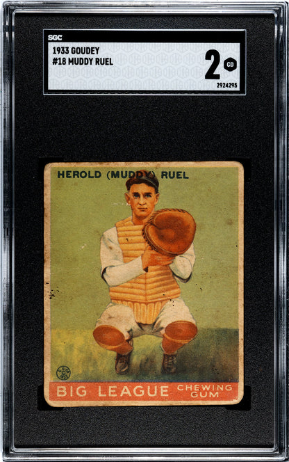 Muddy Ruel 1933 Goudey #18 Sgc 2