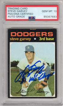 Steve Garvey 1971 Topps #341 Psa Auto Grade Gem Mt 10 Card