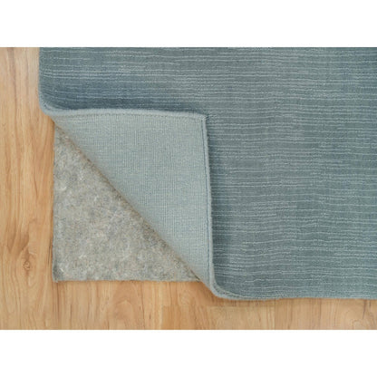 2'X3'1" Stormcloud Gray Loom Knotted Wool And Plant Based Silk Mat Rug