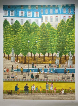 Fanch Ledan (France) - Park Landscape Original Lithograph On Arches Paper Signed