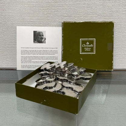 Arman X Christofle Violin" Silver Paperweight 1983  Rare Nouveau Sculpture