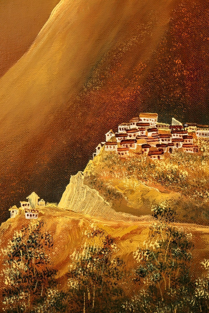 Oil painting Original Saliendo 1999 Pazmio Cruz Inti de Alaus