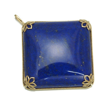 Gstv Pendant Lapis Lazuli 38.00Ct Square 18K 750 Yellow Gold