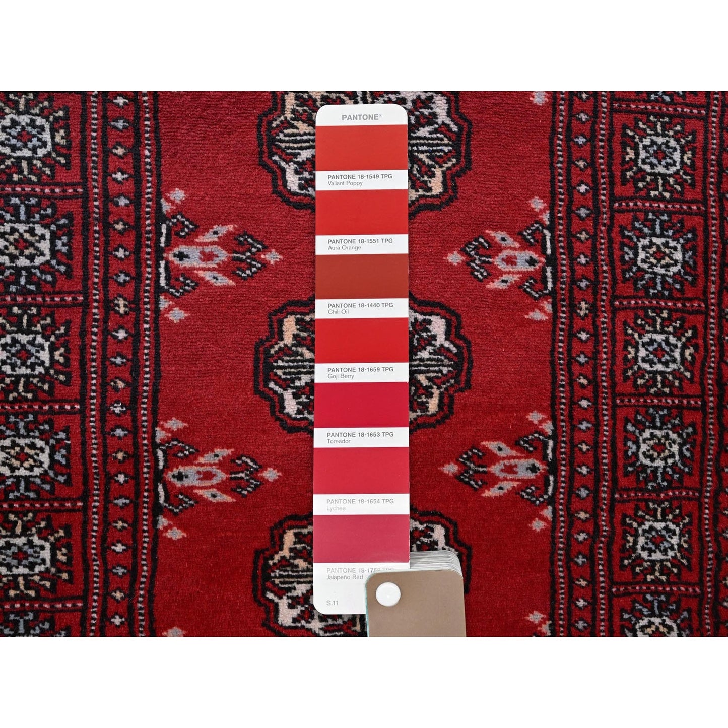 2'X6' Chili Red Princess Bokara Soft Wool Hand Knotted Narrow Runner Rug