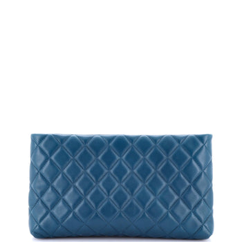Chanel Cc Kisslock Clutch Quilted Calfskin