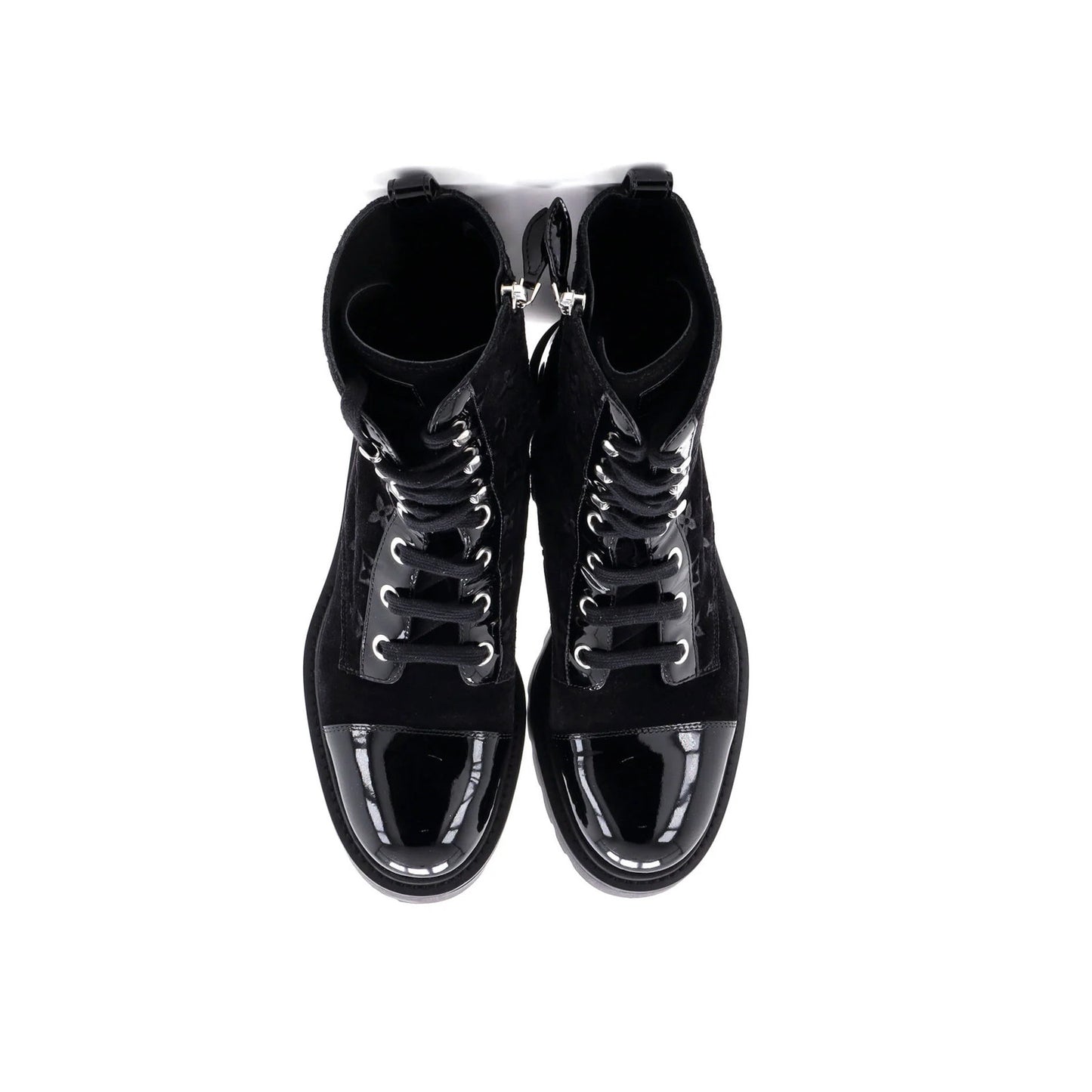 Louis Vuitton Women'S Cap Toe Territory Flat Ranger Boots Monogram Embossed