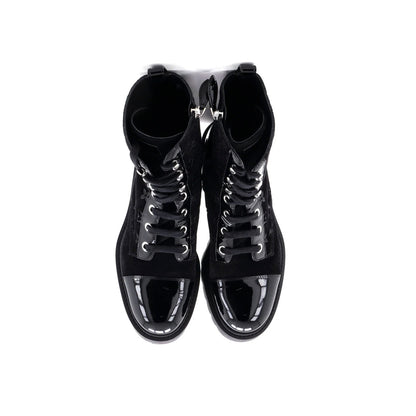 Louis Vuitton Women'S Cap Toe Territory Flat Ranger Boots Monogram Embossed