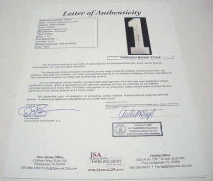 Johnny Unitas Baltimore Colts Jsa/Coa Signed