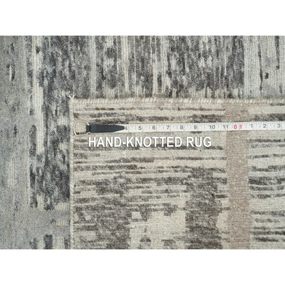 2'7"X27'10" Dark Grey Hand Knotted Xl Runner Oriental Rug