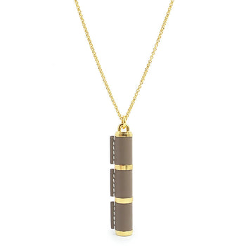 Hermes Charniere Gm Long Necklace Etoupe Gold