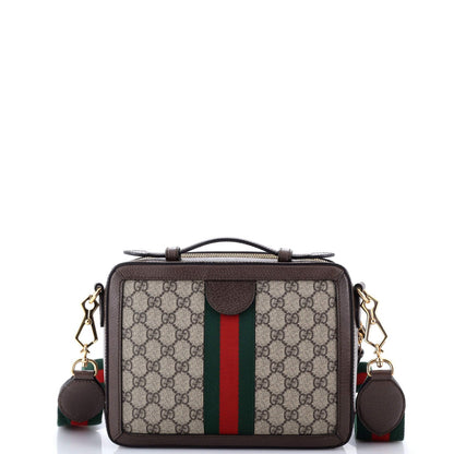 Gucci Ophidia Zip Around Camera Bag Gg Coated Canvas Small