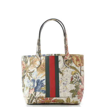 Gucci Ophidia Tote Water Flora Gg Coated Canvas Medium