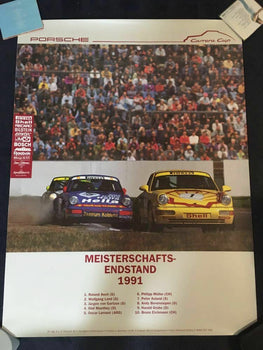 Original Vintage Rare Race Poster Porsche Carrera Cup 1991 964 4030Inch