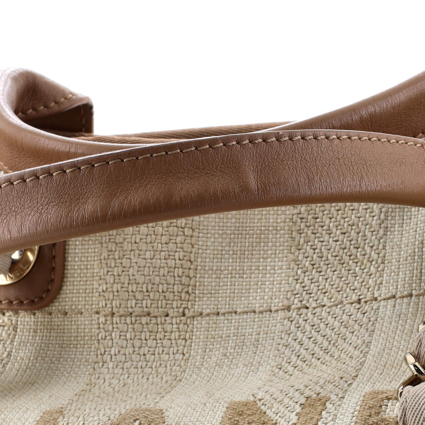 Chanel Deauville Tote Striped Mixed Fibers Medium