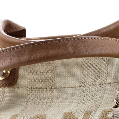 Chanel Deauville Tote Striped Mixed Fibers Medium