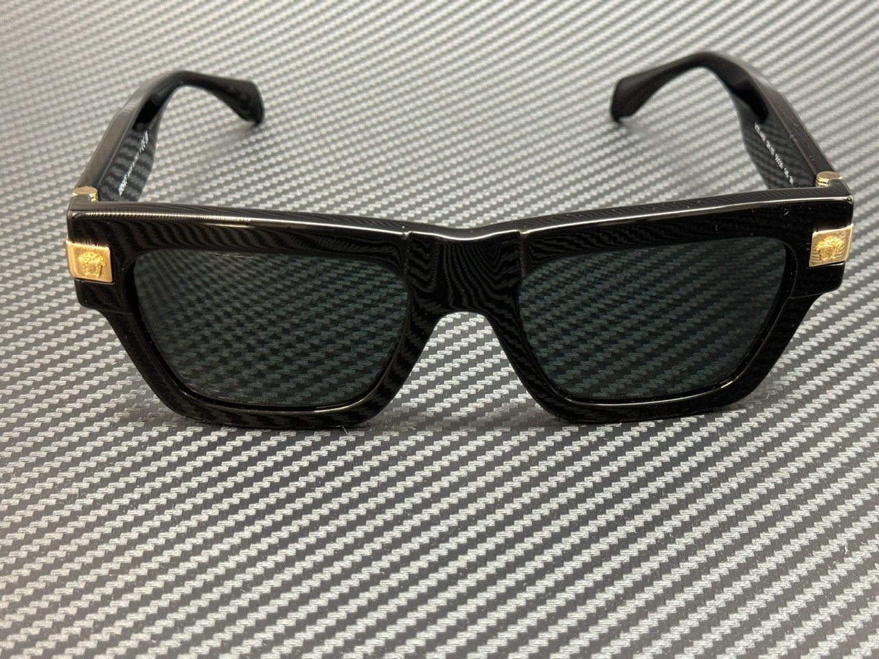 VERSACE VE4464 GB1 87 Black Grey Men's 55 mm Sunglasses