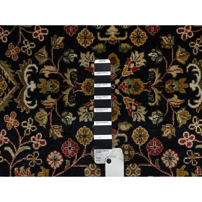 8'X9'10" Black Hand Knotted Kishoon Revival 300 Kpsi Rug New Zealand Wool