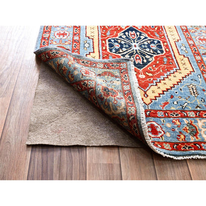 2'9"X17'5" Fire Engine Red Peshawar Seerape Heris Runner Oriental Rug