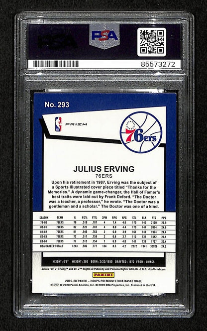 Julius Erving Hof Signed/Auto On Card 2019 Panini Hoops Card #293 Psa/Dna 198809