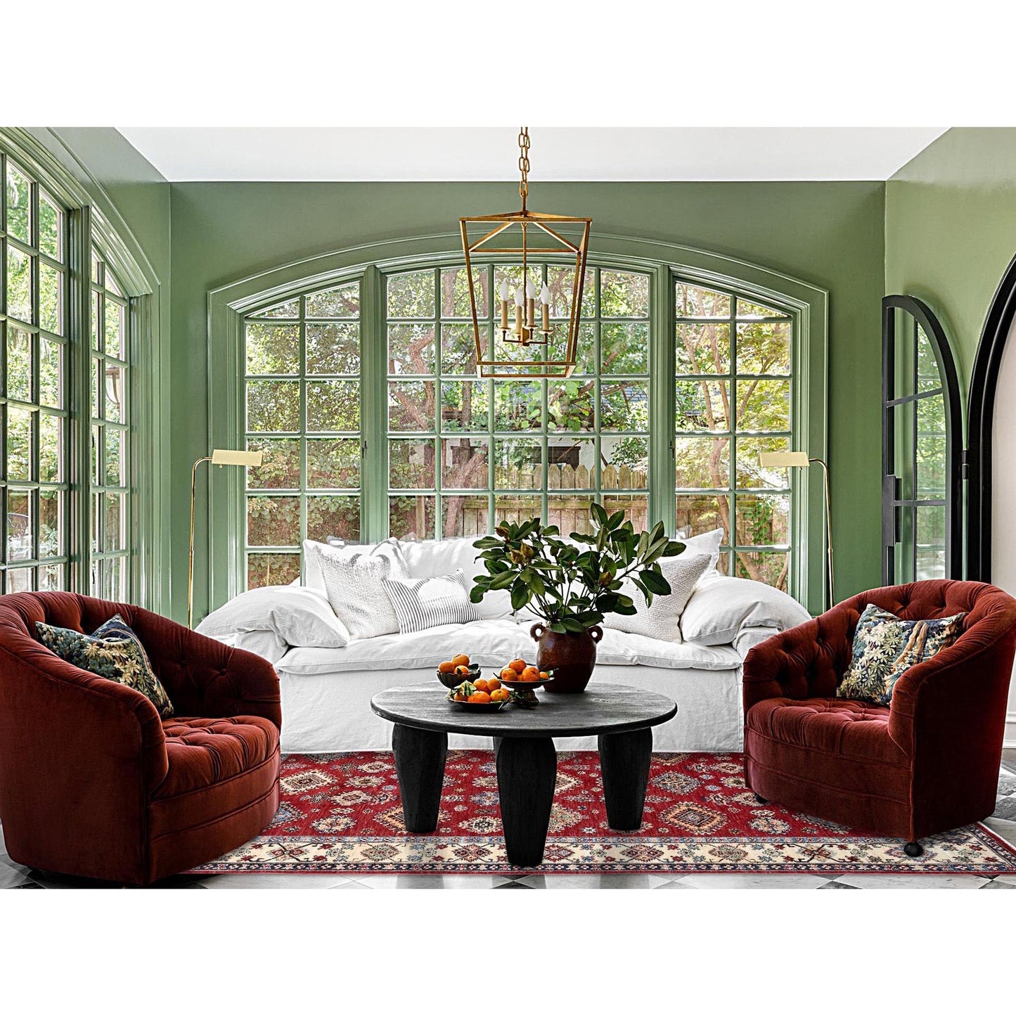 6'X8'8" Fire Brick Red Wool Tribal Super Kazak Hand Knotted Oriental Rug