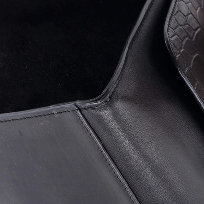 Celine Trapeze Bag Crocodile Embossed Leather Large