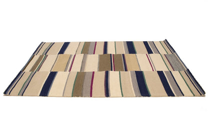 Thick Pile Hand-Tufted Wool Multicolored Stripes