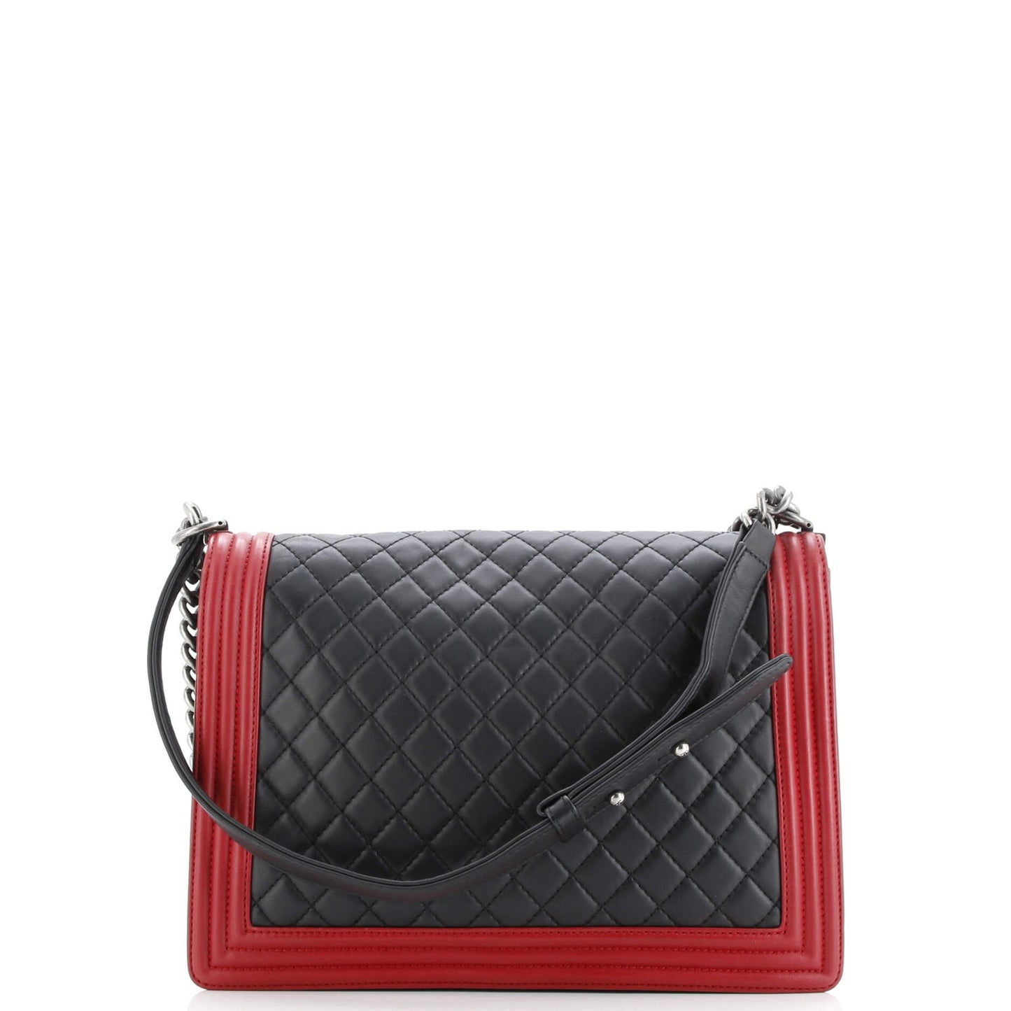 Chanel Bicolor Boy Flap Bag Quilted Lambskin Large