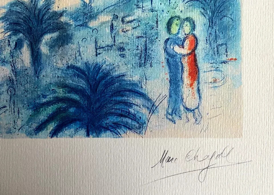 Marc Chagall Lithograph (Coa Original Hand-Signed In Pen) Hand-Numbered Crayon