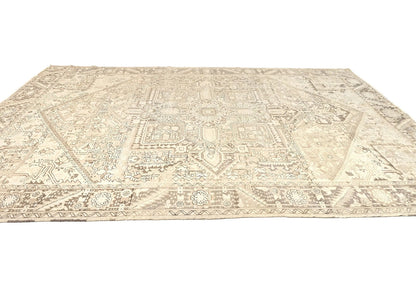 Muted Floral Distressed Design 10X13 ft Vintage Oriental Rug Dining Room Carpet