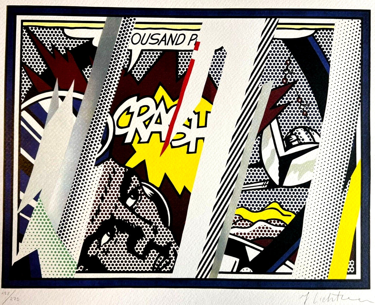 Roy Lichtenstein Lithograph Coa Signed Numbered ''Crash''