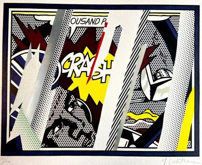 Roy Lichtenstein Lithograph Coa Signed Numbered ''Crash''