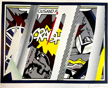 Roy Lichtenstein Lithograph Coa Signed Numbered ''Crash''