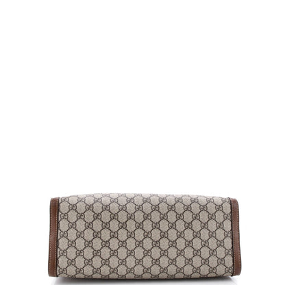 Gucci Padlock Chain Tote Gg Coated Canvas With Leather Medium