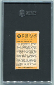 Eddie Plank 1963 Bazooka Greats Card #9 Sgc Graded 5