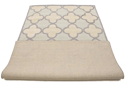Cream & Mauve Trellis Design 5X8 Hand-Tufted