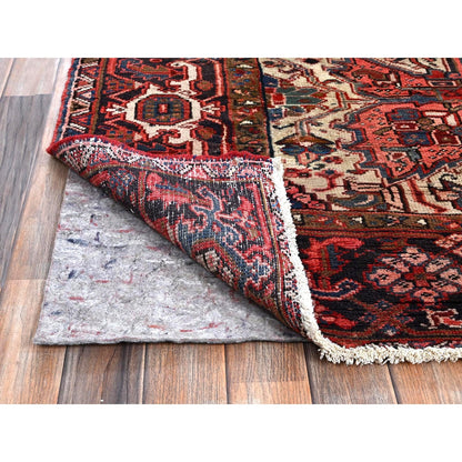 8'10"X11'10" Blush Red Vintage Zoroastrian Heris All Wool Hand Knotted Rug