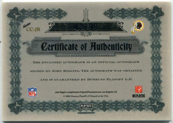 John Riggins 2006 Donruss Playoff Canton Classics Autographed Card #Cc-Jr 43/99