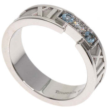Tiffany&Co. Atlas Aquamarine Diamond Ring K18